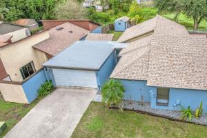 an overhead view of a blue house at Blue Lagoon - Unit B in Tampa