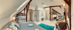 Posteľ alebo postele v izbe v ubytovaní Apartmány Lavander Mikulov