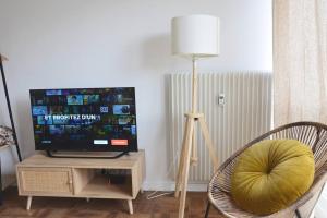 Televízia a/alebo spoločenská miestnosť v ubytovaní Grand studio l Parking privé l Centre ville