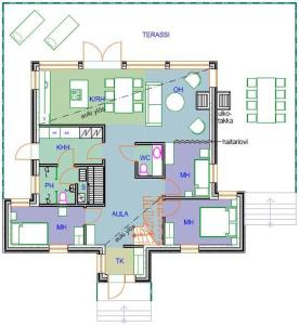 Půdorys ubytování Mustikkakallio Luxury Villa
