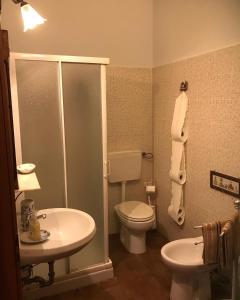 マジェンタにあるB&B La Sciguettaのバスルーム(トイレ、洗面台、シャワー付)