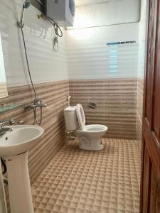 ein Bad mit einem WC und einem Waschbecken in der Unterkunft Green Sapa Homestay in Sa Pa