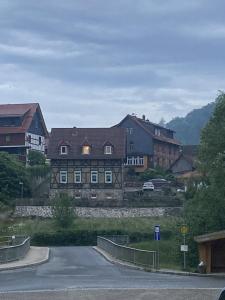 una grande casa con una strada davanti di Ferienhaus Rübeland a Neuwerk