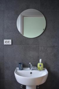 La salle de bains est pourvue d'un lavabo et d'un miroir. dans l'établissement Vilino Kolo - Virak, à Žabljak