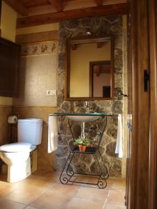 un bagno con lavandino e WC di Casa Rural El Olivo a Guijo de Granadilla