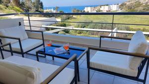 Balkón nebo terasa v ubytování Holiday villa SUNJOY close to the beach