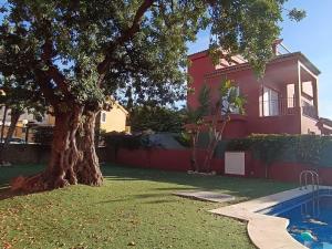 ein Haus mit einem Baum und einem Pool in der Unterkunft Modern villa in Marbella with private pool in Marbella