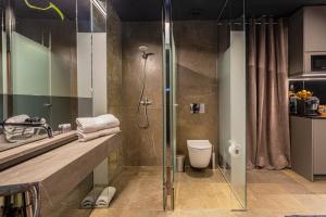 LUXURY EVOLUTION ROOMS في أليكانتي: حمام مع دش ومرحاض ومغسلة