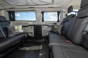 a view of the back seats of a van at Heaven Inn Airport Hotel in Arnavutköy