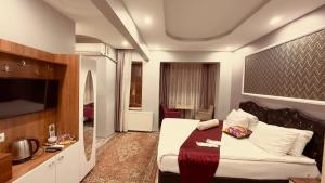TV a/nebo společenská místnost v ubytování Mitra Downtown Hotel & Suites
