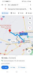 a screenshot of a google maps page with a map at Studio 70 in Braşov