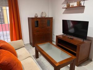 sala de estar con TV y mesa de centro en ALFAROS HOME, en Córdoba