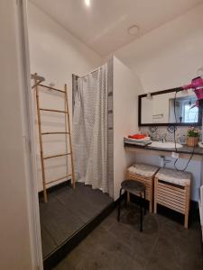 a room with a desk and a ladder and a shelf at Appt 2 chambres au centre ville 3è in Marseille