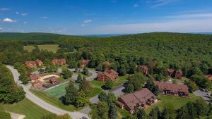 an aerial view of a home with a road leading to a mansion at Seven Springs Swiss Mountain 1 Bedroom Standard Condo condo in Champion