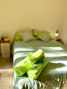 Una cama o camas en una habitación de La Pichonita