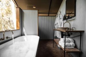 A bathroom at Paperbark Camp