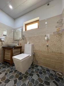 CharāsaThe Dunes Boutique Hotel的带马桶和水槽的浴室
