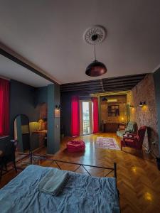 Voodi või voodid majutusasutuse Prishtina Center Hostel toas