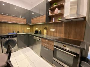 Hunyady Gallery Apartment tesisinde mutfak veya mini mutfak