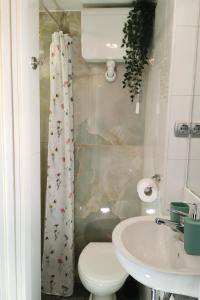 a bathroom with a toilet and a sink at Apartment Camerin in Koper