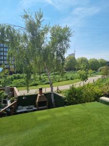 a view of a park with a green lawn at Jubilee house in London