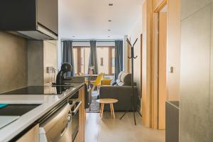 Kuchyň nebo kuchyňský kout v ubytování Apartamentos Mikka Clos