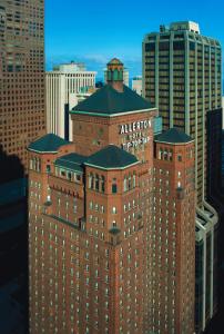 an aerial view of the albury building in a city at Warwick Allerton Chicago in Chicago