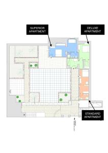 a floor plan of a building at Giardino dei Lenti - Self check-in Apartments in Bari