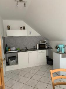 Kuchyň nebo kuchyňský kout v ubytování Ferienwohnung Am Froschteich