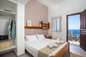 Кровать или кровати в номере Margaritas apartments