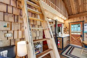 a staircase in a tiny house at Lake Sutherland in Port Angeles