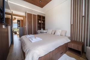 een slaapkamer met een groot bed en een televisie bij BOROVI ROYAL wellness&spa in Divčibare