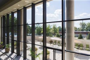 an interior view of a building with large windows at BWI Airport Marriott in Linthicum Heights