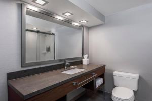 a bathroom with a sink and a toilet and a mirror at Courtyard by Marriott San Diego Miramar in San Diego +15 photos