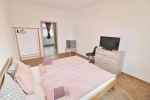 Łóżko lub łóżka w pokoju w obiekcie Apartmany Troll