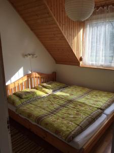 a bedroom with a large bed in a room at Sirály Apartman in Balatonfůzfő