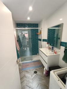 a bathroom with a shower and a sink at Casa Chato Casita San Roque in Alicante