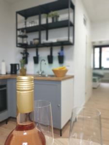 Kuchyň nebo kuchyňský kout v ubytování Studio Apartments in Ruhrgebiet