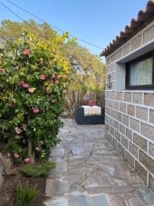 Vonkajšia záhrada v ubytovaní Maison de village en granite
