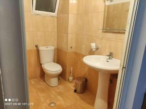 a small bathroom with a toilet and a sink at IONIAN PEARL in Borsh +34 photos