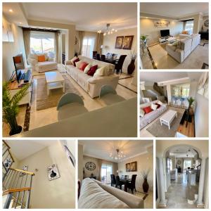 a collage of photos of a living room and a living room at Townhouse in Manilva in Manilva