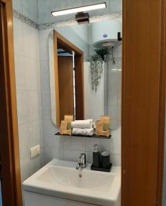 a bathroom with a sink and a mirror at Vinessa Home in Peschiera del Garda