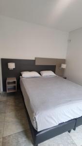 ein Schlafzimmer mit einem großen Bett mit zwei Kissen in der Unterkunft Orfila Apart 1 in Mendoza