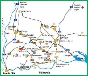 eine Karte der Provinz Serbia in der Unterkunft Haus Fechtig, Wohnung Typ B in Bonndorf im Schwarzwald