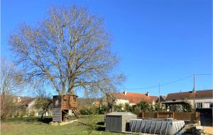 Ein Baum mitten im Garten mit einem Haus in der Unterkunft Cozy Home In Praslay With Outdoor Swimming Pool in Praslay