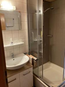 Ένα μπάνιο στο Haus-Fechtig-Wohnung-TypB-Parterre