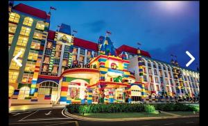 a large building is painted like a lego building at SkyView in Johor Bahru