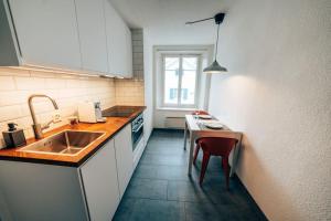 Kuchyň nebo kuchyňský kout v ubytování theNest Glarus Studio-Apartment