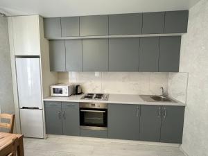 Kuchyňa alebo kuchynka v ubytovaní Sky apartments Budova