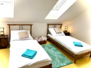 Postel nebo postele na pokoji v ubytování Apart Pension Zelený grunt